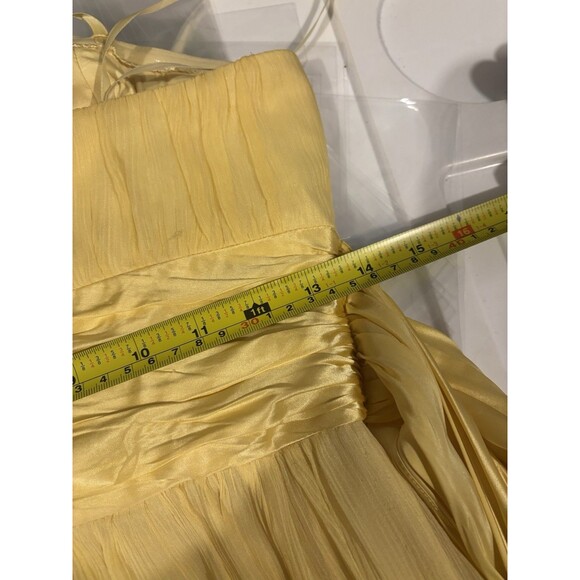 BCBG MAXAZRIA Silk Strapless Dress 6 Gown Chiffon Crinkle SATIN Grecian Goddess - Picture 4 of 16